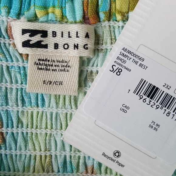 Billabong ! Green Simply The Best Floral Mini Dress - Picture 5 of 8